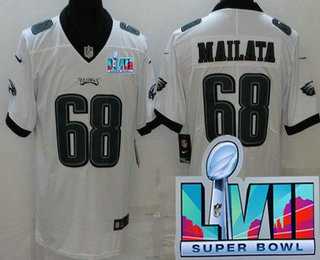 Men & Women & Youth Philadelphia Eagles #68 Jordan Mailata Limited White Super Bowl LVII Vapor Jersey